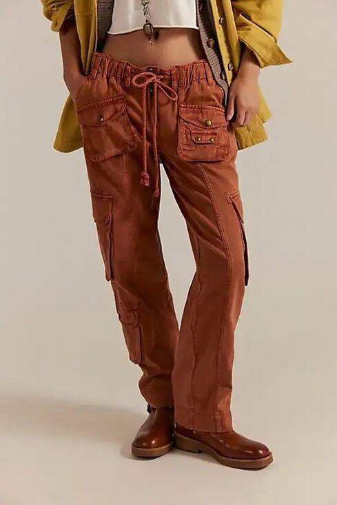 Free People Pants - Free People Tahiti Pull-On Cargo Pants Women’s XS Red $138 Retail